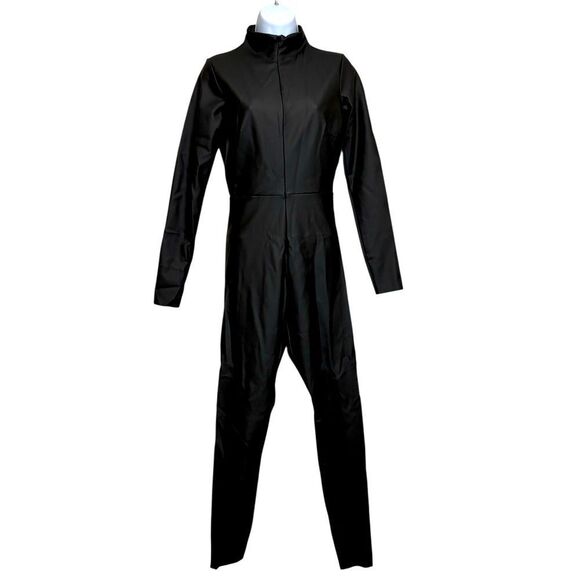 Good American Black Compression Catsuit Women’s Size M Long Sleeve Zip NWOT - Picture 1 of 6